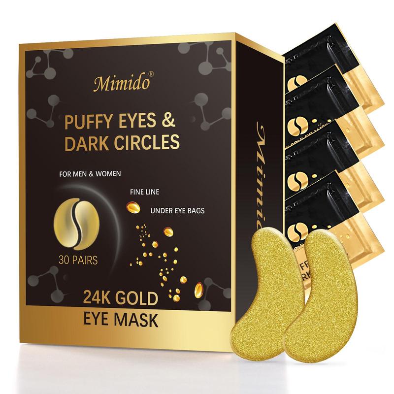 24K Gold Deeply Moisturizing Eye Mask, 30 Pairs Hydrating Eye Care Mask, Eye Care Product for Women & Men, Skin Care Product for Daily Use