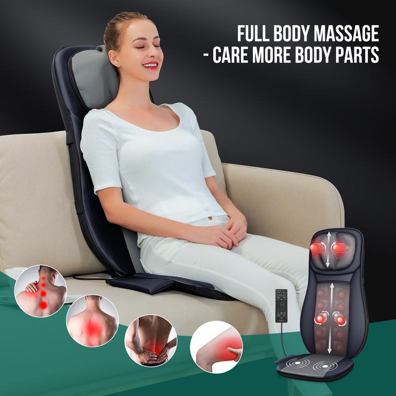 Snailax Shiatsu Neck & Back Massager with Heat, APP Control, Full Body Massage Chair Pad Rolling Massager, Massage Chair pad Adjustable Electrica