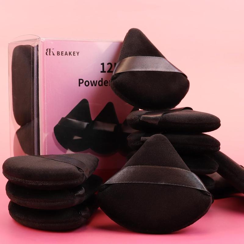 12pcs Powder Puffs for Face Powder Triangle Powder Puff for Loose and Cosmetic Foundation, Makeup Puff for Contouring, Cloud Kiss Makeup Sponges Beauty Makeup Tools, Halloween Makeup Tools