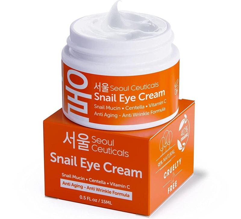 Snail Eye Cream, Korean Skin Care Anti-Aging Wrinkle Repair, 0.5oz - for All Skin Types Mucin Comfort