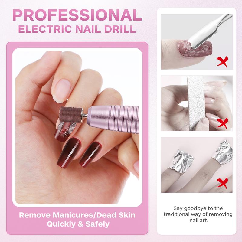 COSLUS Cordless Nail Drill Electric File: Professional for Acrylic Gel Dip Powder Nails Portable Nail Drill Machine Kit for Manicure Pedicure Nail Set, 6 Hours Battery Life, Low Heat & Vibration. For Hand and Toe Nails.