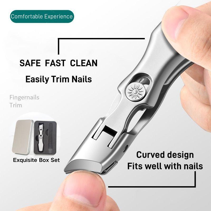 Nail Clippers and Nail Files Set, Ultra Wide Jaw Opening Nail Clipper Set, Ultra SharpStainless Steel Nail Clippers for Tough Nails,Toenail Clippers with Safety Lock,Clippers for FingerNails Toenails, Pedicure, Men &Women Nail Care