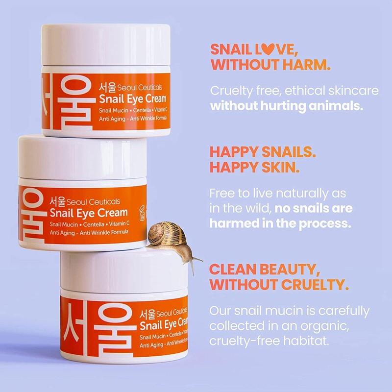 Snail Eye Cream, Korean Skin Care Anti-Aging Wrinkle Repair, 0.5oz - for All Skin Types Mucin Comfort