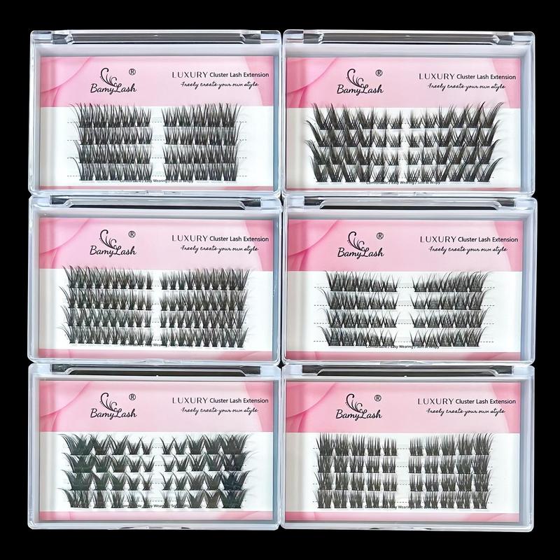 Cat Eye Cluster False Eyelashes with Bond and Seal & Remover & Tweezers, 1 Set Natural Look Cluster Lashes, Self Grafting Eyelash Extensions for Women & Girls, Christmas Gift