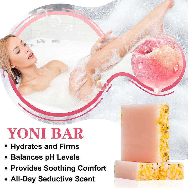 Peach Flavor Soap Bar, Moisturizing Soap Bar for Women, Gentle Cleansing Soap Bar for Daily Use, Body Wash & Cleansers for Women