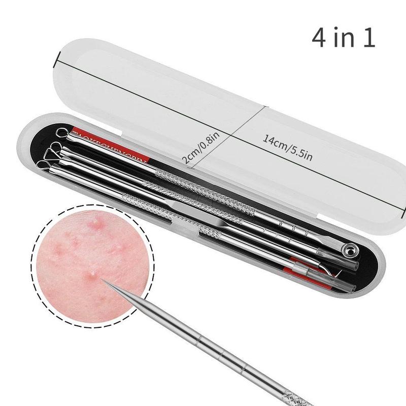 Blackhead Acne Cleansing Needle Tool Set with Storage Case, 2 Sets( 4ounts set) Comfort Acne Cleanser Tools, Facial Acne Pore Cleansing  Care Tools