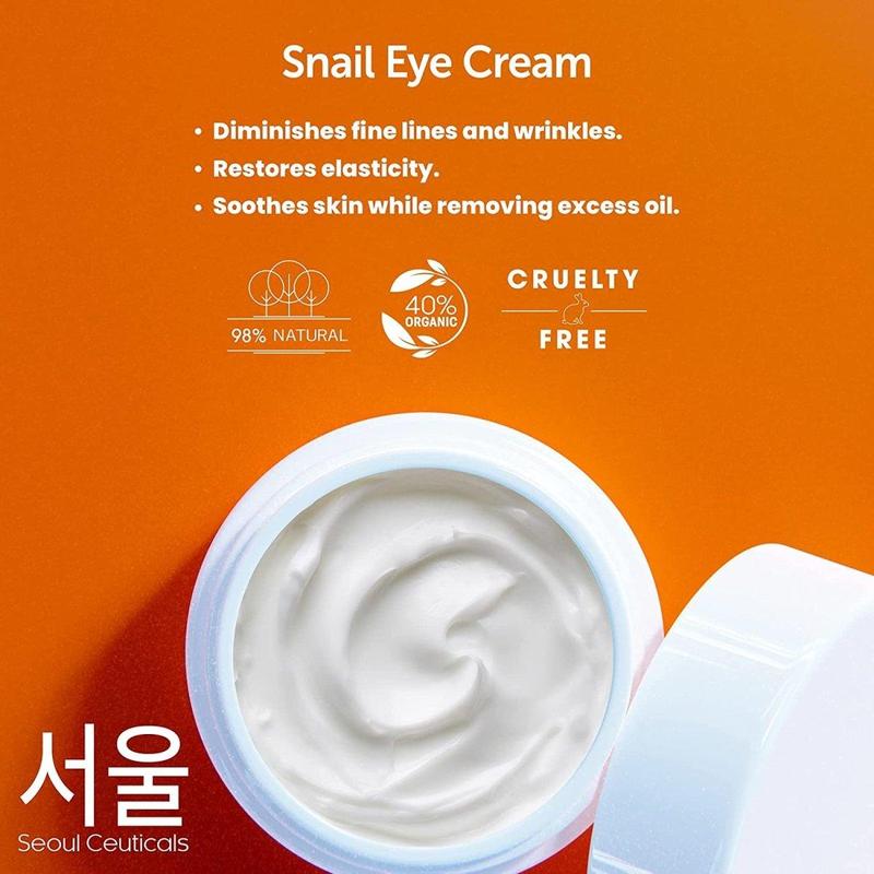 Snail Eye Cream, Korean Skin Care Anti-Aging Wrinkle Repair, 0.5oz - for All Skin Types Mucin Comfort