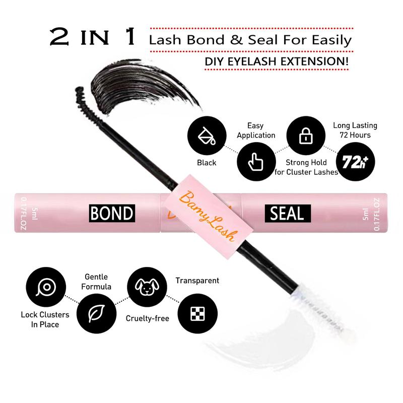 Cat Eye Cluster False Eyelashes with Bond and Seal & Remover & Tweezers, 1 Set Natural Look Cluster Lashes, Self Grafting Eyelash Extensions for Women & Girls, Christmas Gift