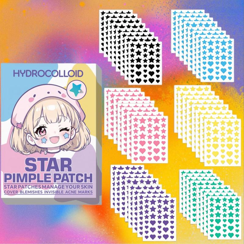 Heart & Star Shaped Acne Patches, 432pcs set Hydrocolloid Acne Cover Patches, Skin Care Products for Women & Men