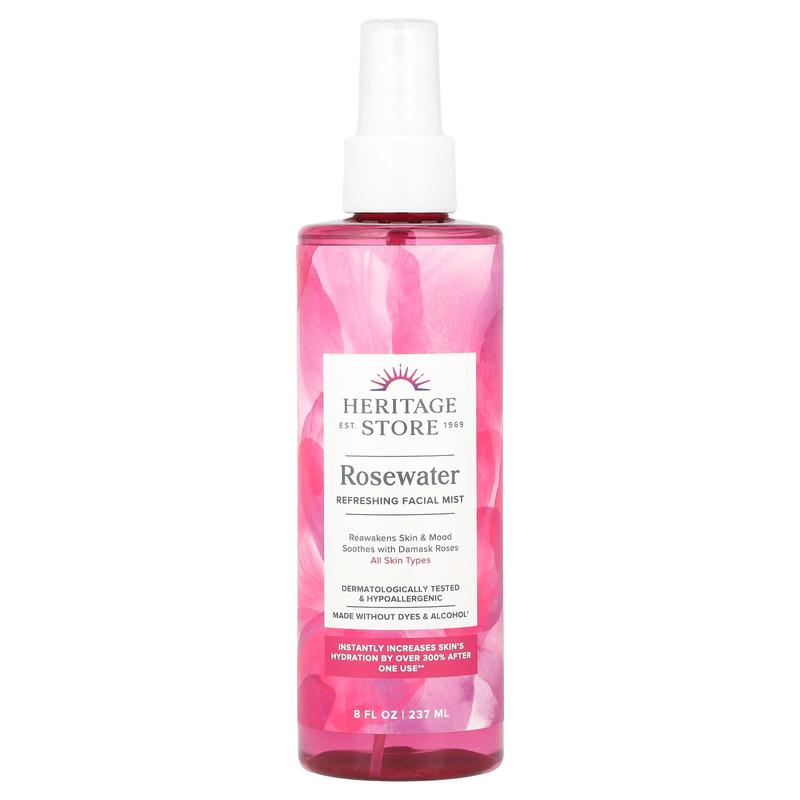 Heritage Store Rosewater Refreshing Facial Mist, 8 fl oz (237 ml)