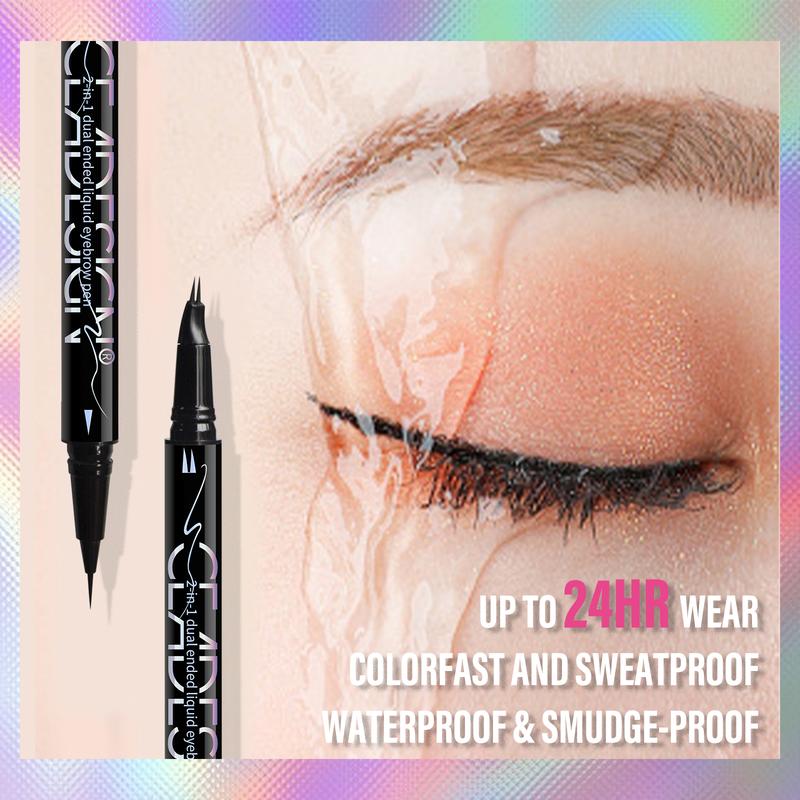 Curved Eyebrow Pen with Micro-Fork-Tip Applicator - Natural-Looking Brows, Long-Lasting Makeup Cosmetic, Waterproof, 5 Color Choices