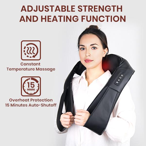 Shiatsu Neck and Back Massager with Soothing Heat, Electric Shoulder Massage 8 Nodes Deep Tissue 3D Kneading Massages for Pain Relief, Best Christmas Gifts for Man, Woman, Friends, Parents.