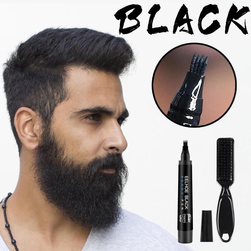 Waterproof Beard Filling Pen Set, 2 Counts set Beard Brush, Professional Beard Styling Tool for Men, Makeup Accessories