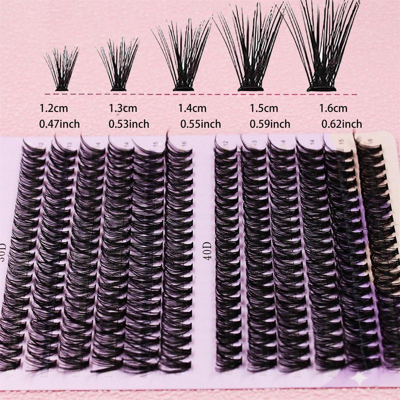 Natural False Lash Clusters, 1 Set Individual False Eyelashes, Fluffy Curly Faux Cluster Lashes, Portable Makeup Products for Women