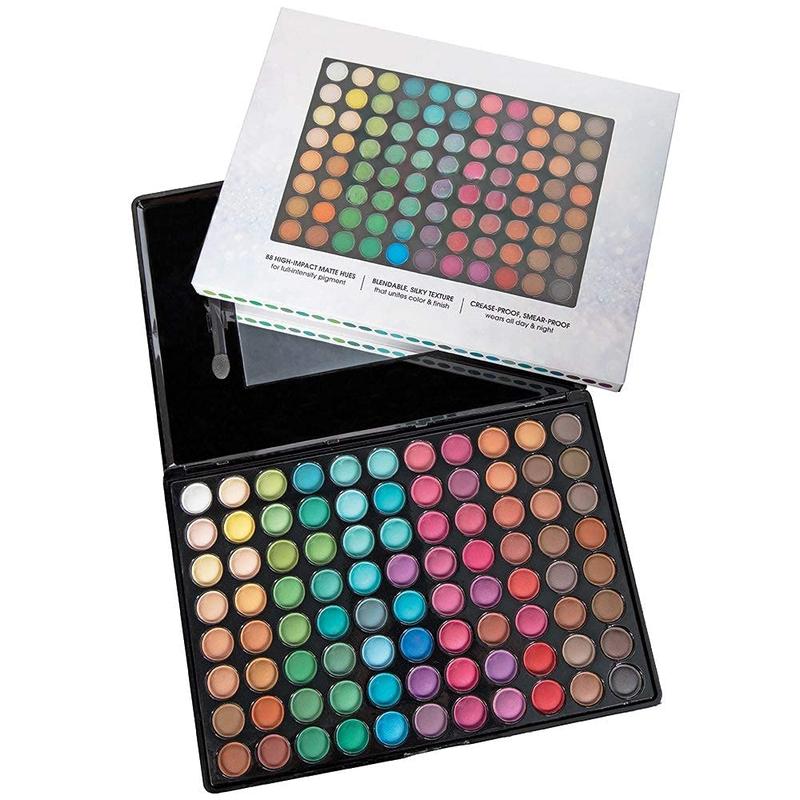 Bebeautiful Professional Makeup Eyeshadow with Applicators, 88-Color Palette, Matte