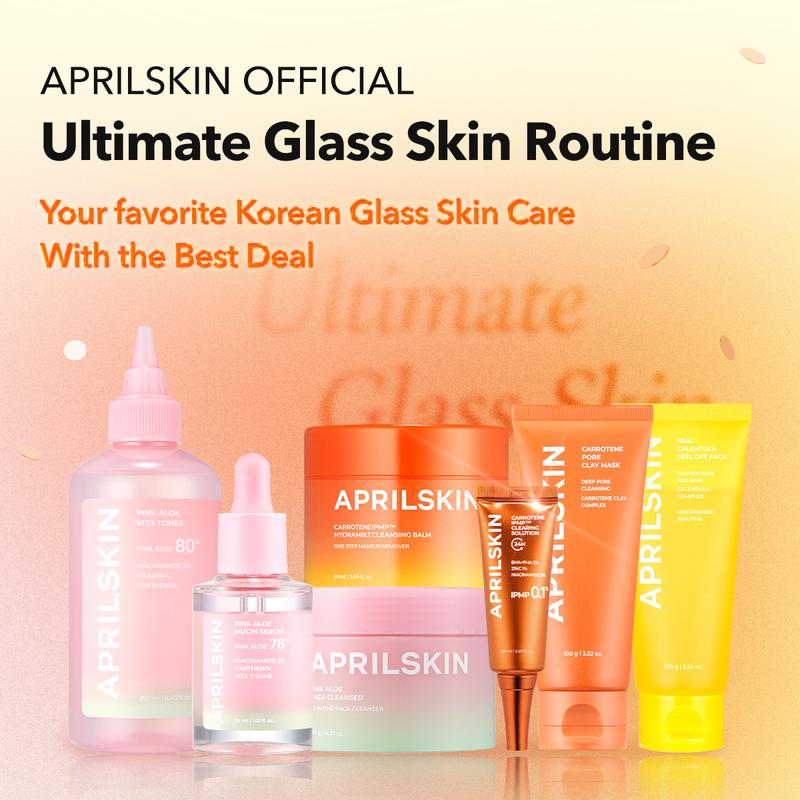 [APRILSKIN official] Ultimate Glass Skin Set (Double Cleanser, Vita Toner, Mucin Serum, IPMP Solution, Exfoliate Mask) | K-beauty Soothing Daily Skincare