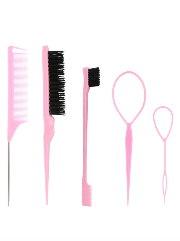 Hair Styling Comb Set, Hair Styling Tool Set, Including Hair Comb, Pointed Tail Comb, Eyebrow Brush, and Hair Pin, Professional Hair Salon Tools & Accessories