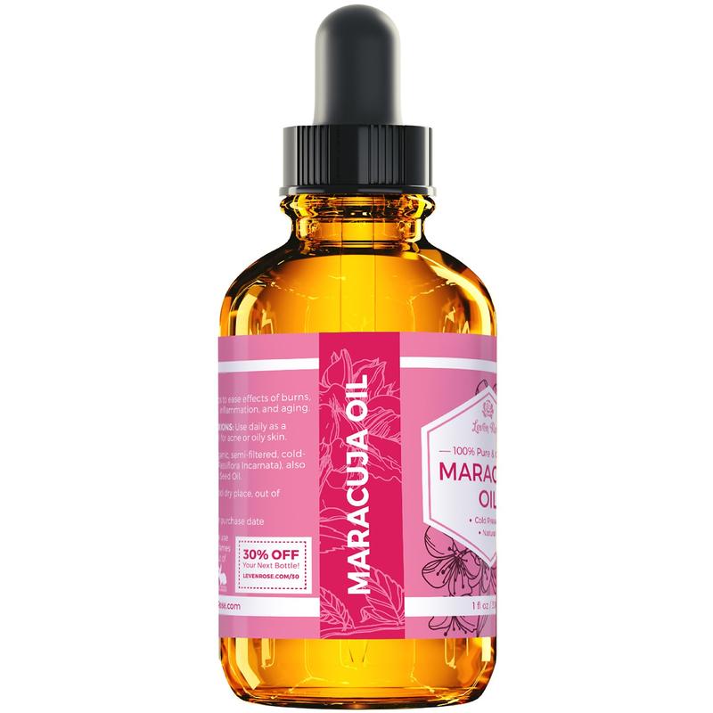 Leven Rose Maracuja Oil 1oz – 100% Natural Passion Fruit Seed Oil! Hydrate & Restore Radiant Skincare, Skin Repair, Hair & Nails with Daily Comfort