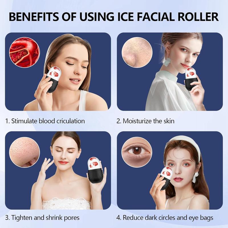 Face Ice Roller, 1 Count Face Ice Compress, Facial Massage Ice Mold, Skin Care Ice Roller for Women