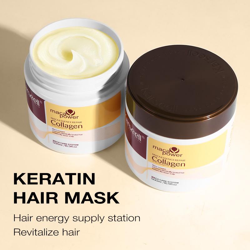 Karseell Collagen Hair Care Deep Repair Conditioning Smoothing and Shining Argan Oil Collagen Hair Mask Serum for All Hair Types 16.90 oz 500 ml