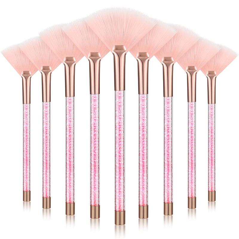 Soft Facial Applicator Brush Tools, 9-Pack Facial Brush Fan-Shaped Mask Brush for Exfoliating Glycolic Acid Mask Makeup Mud Cream (Pink) Thanksgiving, Christmas, New Year Gift