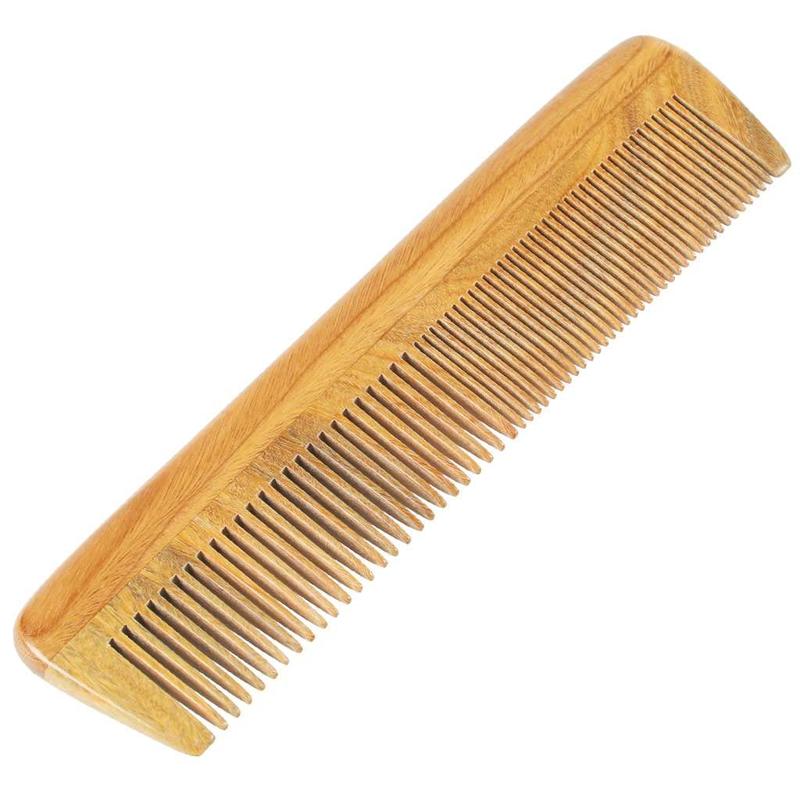 Handmade 100% Natural Green Sandalwood Wooden Comb for Men Hair, Beard, and Mustache Styling Pocket Comb With Leather Case