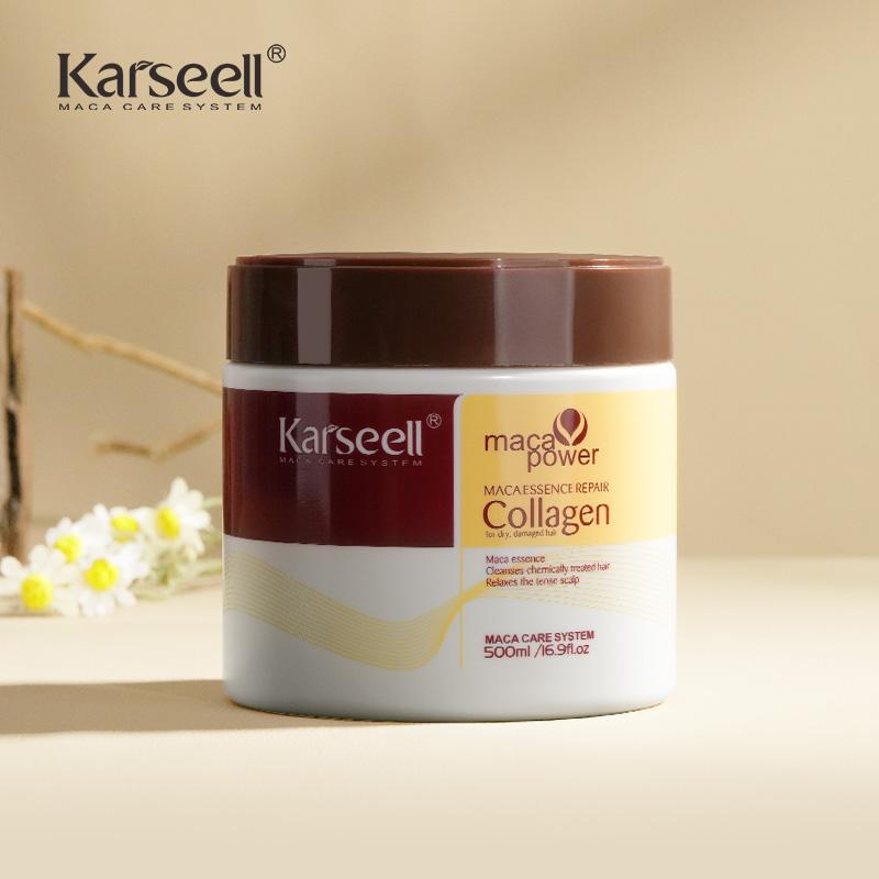 Karseell Collagen Hair Care Deep Repair Conditioning Smoothing and Shining Argan Oil Collagen Hair Mask Serum for All Hair Types 16.90 oz 500 ml