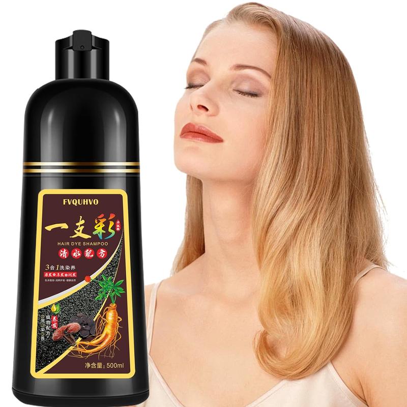 Instant Blonde Brown Hair Dye Shampoo 500ml for Men & Women, 3 in 1 Golden Color 100% Gray Coverage, Natural Dye in Minutes 17.6 Fl Oz natural shampoo