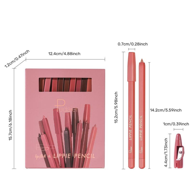 Long Lasting Lip Liner Set, 12pcs set Matte Lip Pencil, Easy Coloring Lipstick Pen, Suitable for All Occasions Lip Makeup, Girls and Women Makeup Accessories