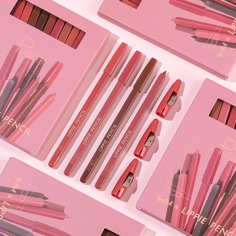 Long Lasting Lip Liner Set, 12pcs set Matte Lip Pencil, Easy Coloring Lipstick Pen, Suitable for All Occasions Lip Makeup, Girls and Women Makeup Accessories