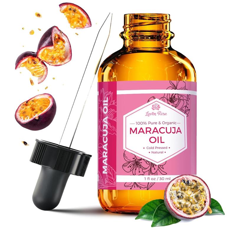 Leven Rose Maracuja Oil 1oz – 100% Natural Passion Fruit Seed Oil! Hydrate & Restore Radiant Skincare, Skin Repair, Hair & Nails with Daily Comfort