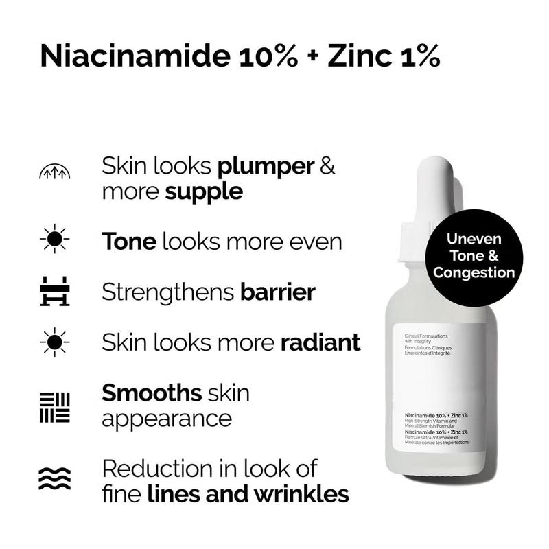 Facial Treatment Bundle Face Care Set: Hyaluronic Acid with 2% + Vitamin B5 and Niacinamide 10% + Zinc 1%, Face Serum for Women Plump And Smooth Skin, Anti-Aging, 30ml