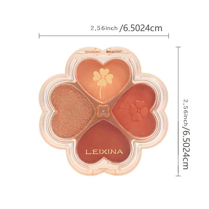 4 Colors Heart Shaped Eyeshadow Palette, Blendable Glitter Matte Makeup Palette, Portable Multi-color EyeShadow Powder