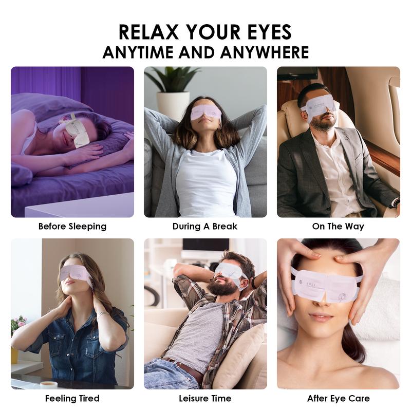 Soothing Headache Hyaluronic Acid Formula Steam Eye Mask Self Heating Sleep Mask for Dry Eyes, Comfortable Warming Eye Mask