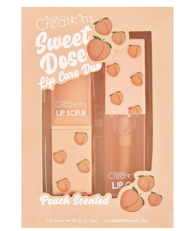 Sweet Dose Lip Care Duo- Lip Scrub and Lip Oil Duo- Stocking Stuffer, Gift Set- 4 Scents