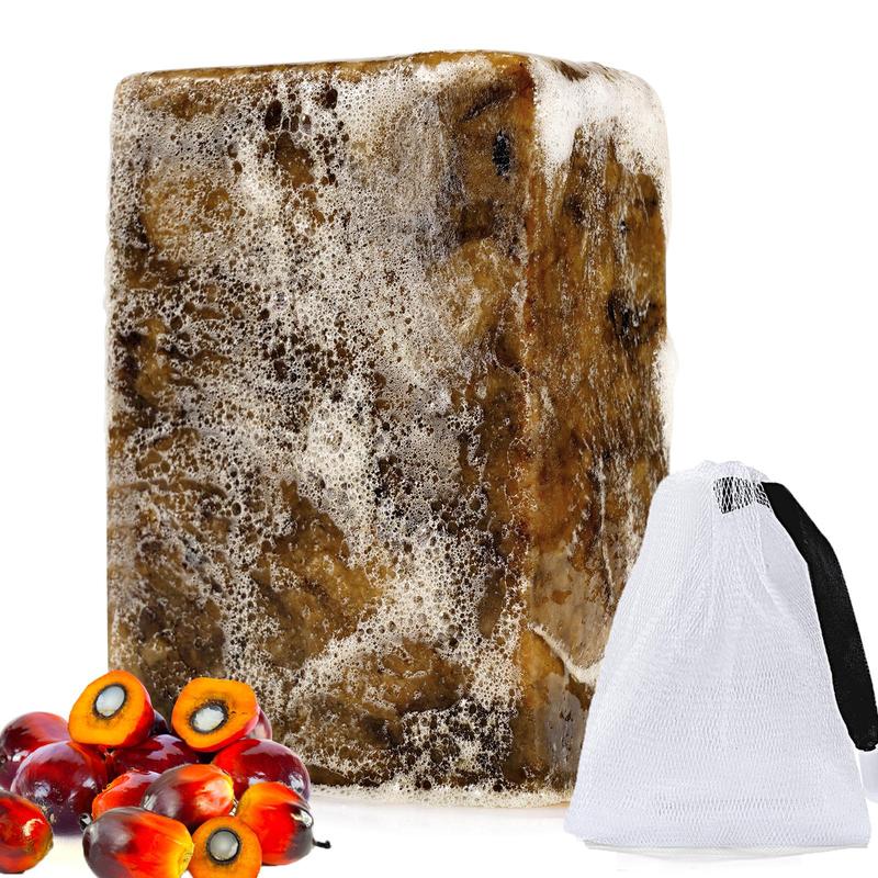 African Black Soap with Foaming Net, Deep Cleansing & Moisturizing Body Wash Soap, Exfoliating Body Wash & Care Product for Women & Men