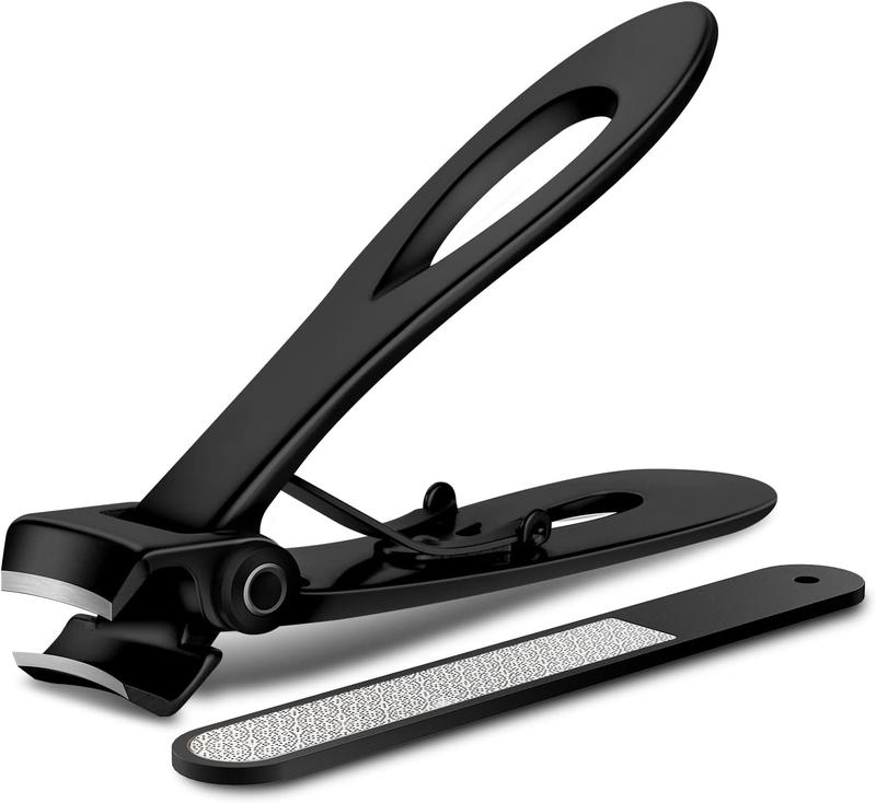 Extra Wide Open nail clipper Set Toenail clippers, thick nail clippers, Inner Long nails, pedicure, male and female large (black)