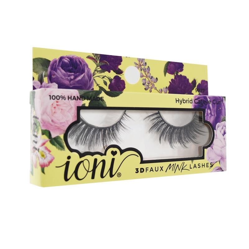 (12 Pairs) Ioni Hybrid Cateye Curl Lashes - 3D Faux Mink