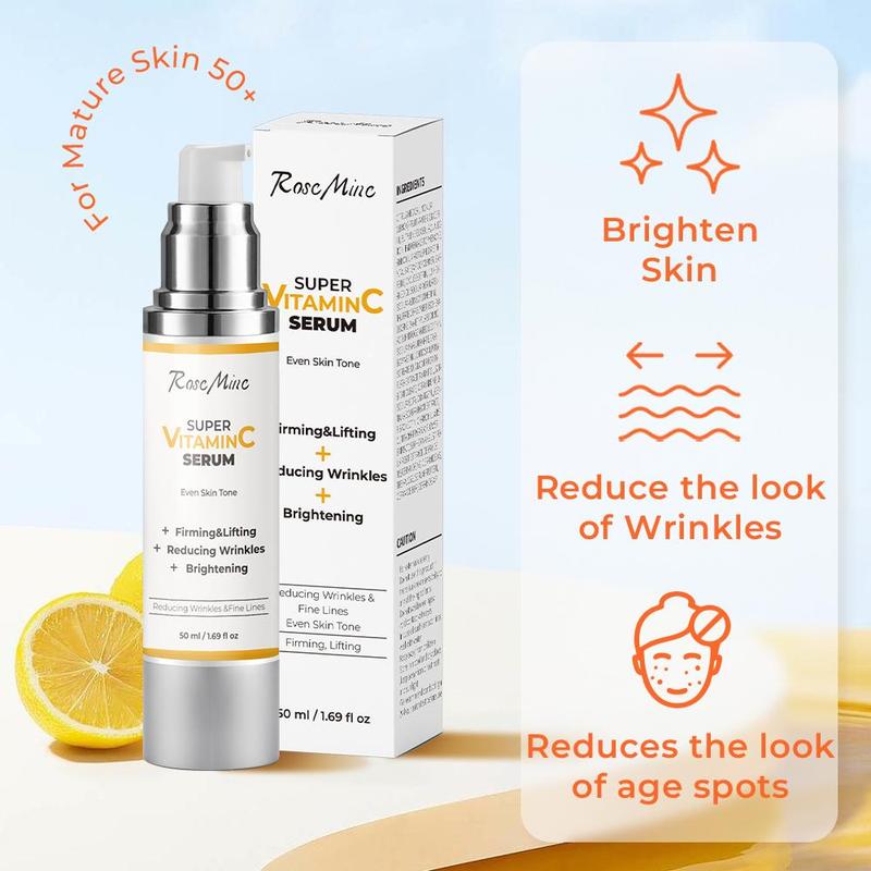 50ML Vitamin C Serum, Moisturizing & Brightening Facial Essence, Hydrating Facial Serum, Face Lotion for Women & Men