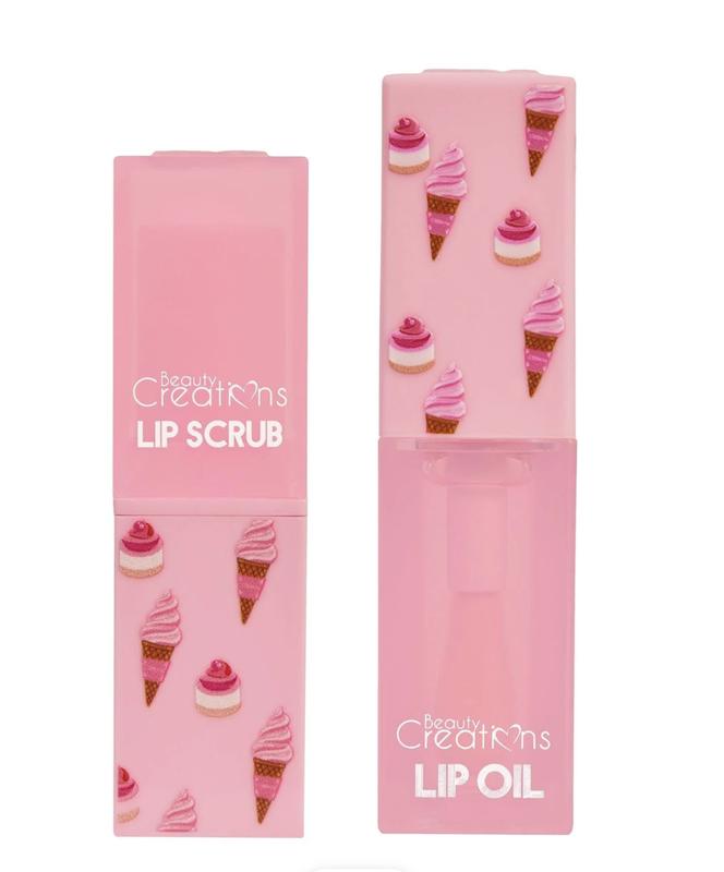 Sweet Dose Lip Care Duo- Lip Scrub and Lip Oil Duo- Stocking Stuffer, Gift Set- 4 Scents