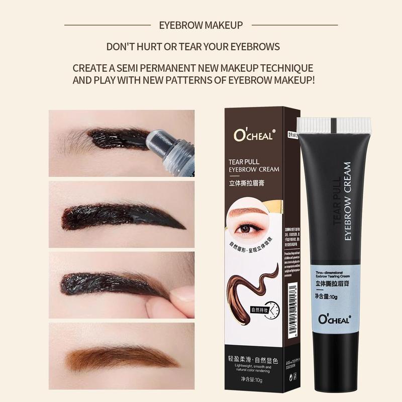 Eyebrow Gel, 1 Count Natural Tinting Tattoo Cream, Waterproof Long Lasting Peel Off Eyebrow Glue, Quick Dry Brow Makeup Tool for Women