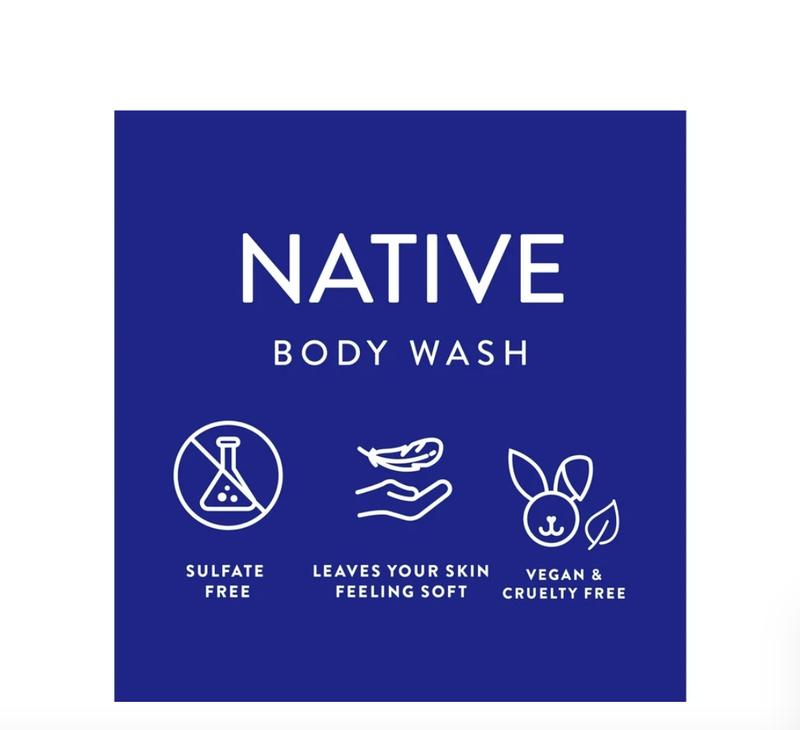 Native Body Wash, Sulfate Free, Paraben Free, Lilac & White Tea, for Women and Men, 18 oz