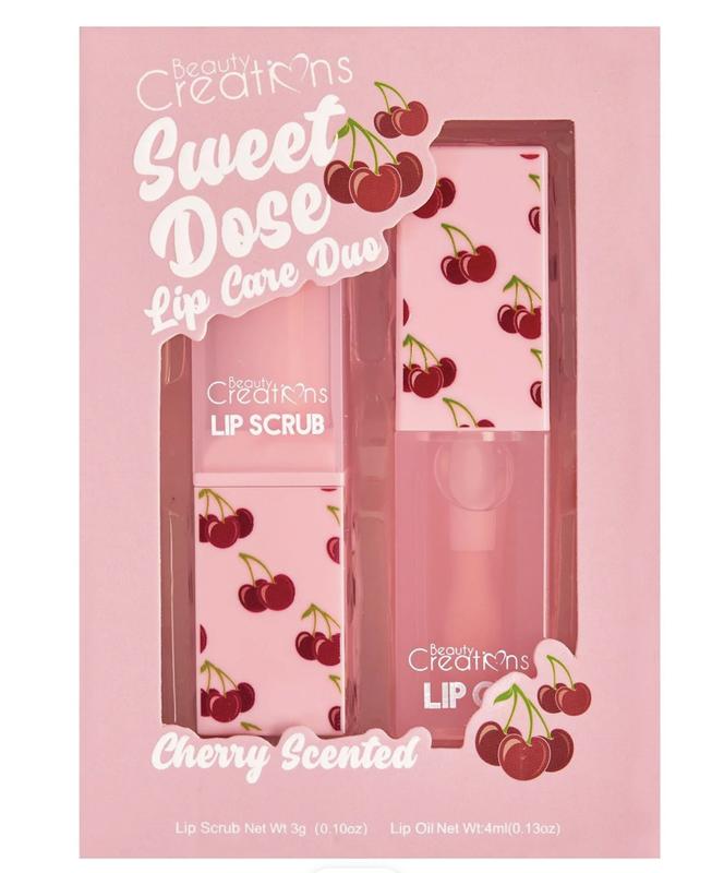 Sweet Dose Lip Care Duo- Lip Scrub and Lip Oil Duo- Stocking Stuffer, Gift Set- 4 Scents