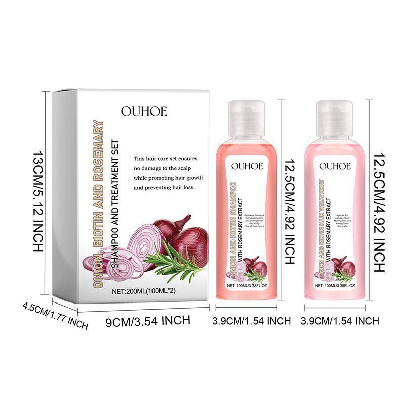 Onion & Rosemary Hair Care Set, 3 Counts set Hair Shampoo & Conditioner & Hair Oil, Hair Care & Styling Product for Men & Women, Christmas Gift