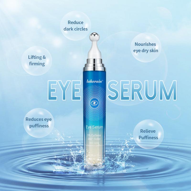 5% Caffeine Eye Serum with 360° Roller Applicator for Dark Circles, Puffiness, and Fine Lines – Hydrating Under Eye Cream to Reduce Bags and Revitalize Skin