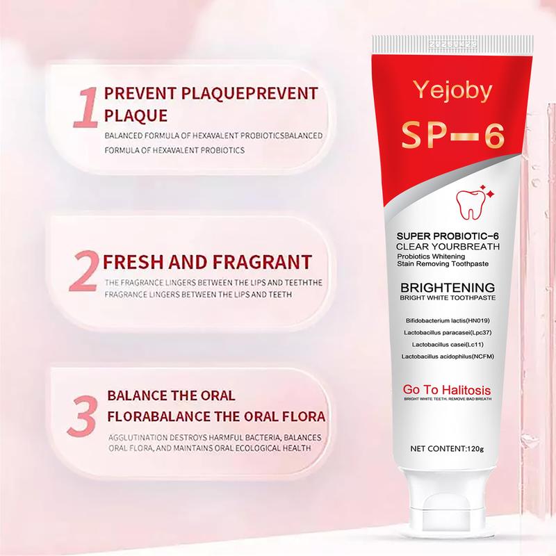 2024 Sp-6 Ultra Whitening Toothpaste,Probiotics Bright White Toothpaste,Sp 6 Toothpaste,Ultra Whitening Toothpaste Sp-6,Sp-6 Probiotics Whitening Toothpaste,Fresh Breath