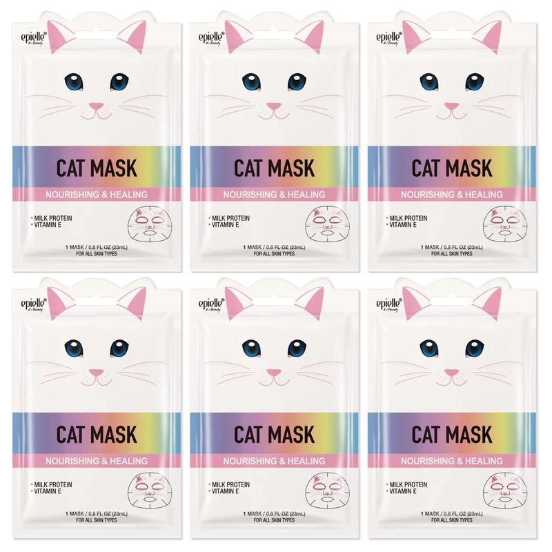 Character Masks Cat 6 Pack | Nourishing & Healing | Girl Spa, Spa Party, Korean Skincare