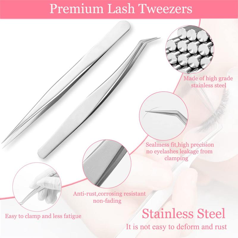 Lash Eyelash Extension Kit, Professional Mannequin  Eyelash Grafting  Tools False Eyelash Extensions Practice Exercise Set for Beginners with Individual Lashes Glue Tweezers Lash Fan Dryer