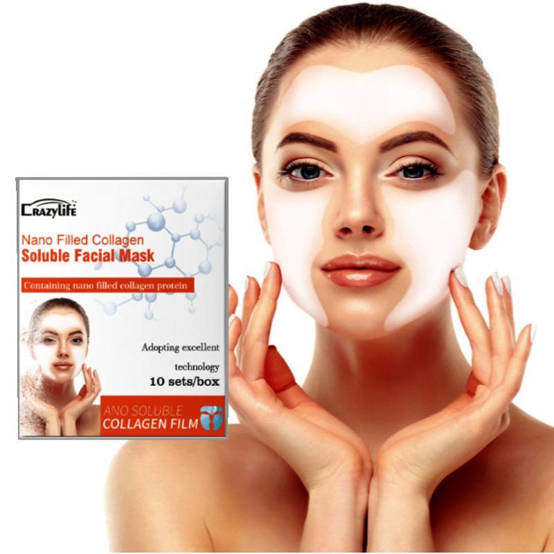 Hydrating Collagen Soluble Facial Mask, 10pcs set Nourishing Facial Mask, Moisturizing Facial Mask, Facial Skin Care Mask, Face Mask for Women & Men