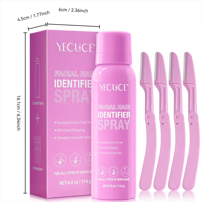 Deep Nourishing Hair Identifier Spray with Eyebrow Trimmer, 1 Set Gentle Hair Removal Spray & Eyebrow Trimmer, Facial Hair Removal Product for Women